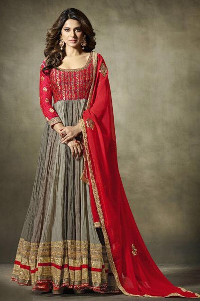 anarkali suit with heavy border