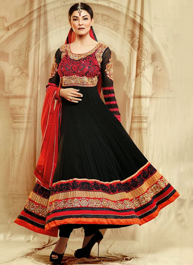 anarkali suits with heavy border